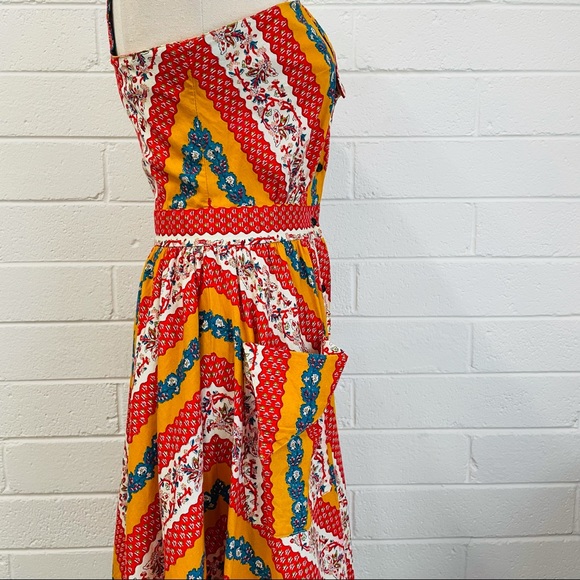 Mistral. Summer Style Fit and Flare Printed Dress. - Picture 7 of 11